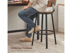 Vasagle Barhocker 2er Set Braun-Schwarz