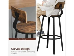 Vasagle Barhocker 2er Set Braun-Schwarz