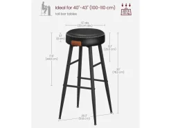 Vasagle Barhocker 2er-Set Schwarz