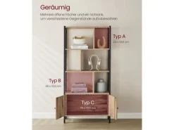 Vasagle Bücherregal 4 Ebenen 74 cm x 154,5 cm x 30 cm Braun-Schwarz