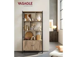 Vasagle Bücherregal 4 Ebenen 74 cm x 154,5 cm x 30 cm Braun-Schwarz