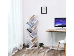 Vasagle Bücherregal Baum-Form 25 cm x 50 cm x 141,5 cm Weiß