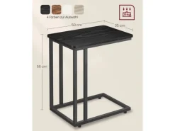 Sale Vasagle Beistelltisch 35 cm x 50 cm x 60 cm Schwarz