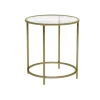 Vasagle Beistelltisch Hartglas Ø 50 cm x 50 cm Gold