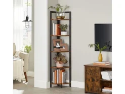 Vasagle Eckregal 5 Ablagen 30 cm x 30 cm x 150 cm Braun-Schwarz