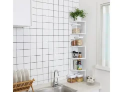 New Vasagle Eckregal 5 Ebenen 20 cm x 20 cm x 126 cm Weiß