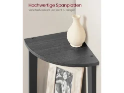 Vasagle Eckregal 4 Ebenen 33,4 cm x 33,4 cm x 124,5 Grau-Schwarz