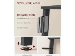 Vasagle Eckregal 4 Ebenen 33,4 cm x 33,4 cm x 124,5 Grau-Schwarz