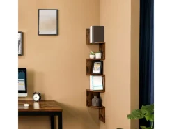 Vasagle Eckregal 5 Ebenen 20 cm x 20 cm x 126 cm Braun