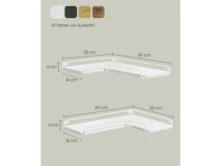 Vasagle Eckregal 2er Set L-förmig 29 cm x 40 cm Weiß