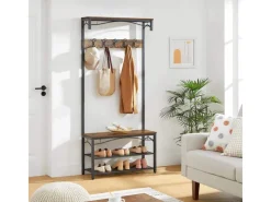 Vasagle Garderobe 32 x 80 x 178,5 cm Braun-Schwarz