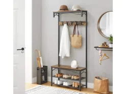 Vasagle Garderobe 32 x 80 x 178,5 cm Braun-Schwarz