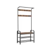 Vasagle Garderobenständer 84 cm x 183 cm x 33,7 cm Braun-Schwarz
