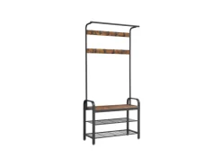 Vasagle Garderobenständer 84 cm x 183 cm x 33,7 cm Braun-Schwarz