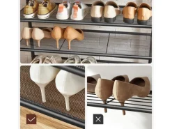 Vasagle Garderobenständer 5 Ebenen 32,2 cm x 80 cm x 182 cm Braun-Schwarz