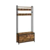 Vasagle Garderobenständer mit Sitzbank 30 cm x 85 cm x 180 cm Braun-Schwarz