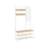 Vasagle Garderobenständer Modern 35 cm x 98 cm x 180 cm Eiche-Weiß