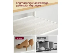 Vasagle Garderobenständer Modern 35 cm x 98 cm x 180 cm Eiche-Weiß