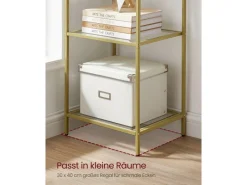 Discount Vasagle Glasregal 6 Ablagen 30 cm x 40 cm x 177,3 cm Gold