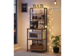 Vasagle Küchenregal 40 cm x 60 cm x 167 cm Braun-Schwarz