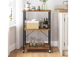 Sale Vasagle Küchenregal mit Rollen 40 cm x 60 cm x 89 cm Braun-Schwarz