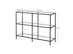 Vasagle Konsolentisch 30 cm x 100 cm x 73 cm Schwarz-Transparent