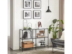 Vasagle Konsolentisch 30 cm x 100 cm x 73 cm Schwarz-Transparent