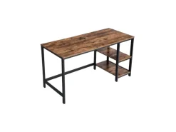 Online Vasagle Schreibtisch 2 Ablagen 60 cm x 140 cm x 75 cm Braun-Schwarz