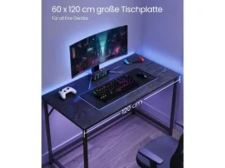 Sale Vasagle Schreibtisch 60 cm x 120 cm x 75 cm Schwarz