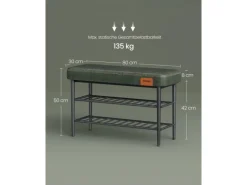 Best Vasagle Schuhbank 30 cm x 80 cm x 50 cm Grün