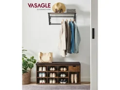 Vasagle Schuhbank 30 cm x 104 cm x 48 cm Vintagebraun