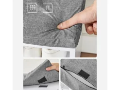 Hot Vasagle Schuhbank mit Sitzkissen 30 cm x 105 cm x 48 cm Weiß-Grau