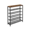 Vasagle Schuhregal 5 Ebenen 30 cm x 100 cm x 110 cm Braun-Schwarz