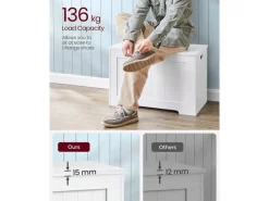 Vasagle Schuhtruhe 40 cm x 76 cm x 48 cm Weiß