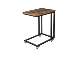 Vasagle Serviertisch mit Rollen 35 cm x 50 cm x 60 cm Braun-Schwarz