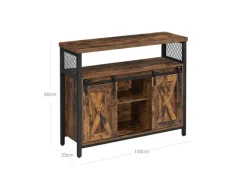 Online Vasagle Sideboard 33 cm x 100 cm x 80 cm Braun-Schwarz