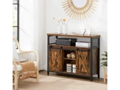 Online Vasagle Sideboard 33 cm x 100 cm x 80 cm Braun-Schwarz