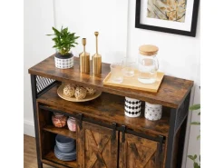 Online Vasagle Sideboard 33 cm x 100 cm x 80 cm Braun-Schwarz