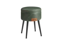 Vasagle Sitzhocker mit Stauraum Ø 32 cm x 44 cm Waldgrün