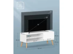 Vasagle TV-Schrank Industrie-Design 40 cm x 120 cm x 49 cm Weiß