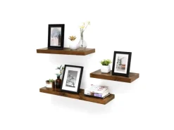 Vasagle Wandboard 20 cm x 80 cm x 3,8 cm Braun