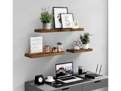 Vasagle Wandboard 20 cm x 80 cm x 3,8 cm Braun