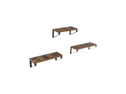 Vasagle Wandregal 40 cm x 12 cm x 11 cm Braun-Schwarz