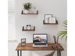 Vasagle Wandregal 40 cm x 12 cm x 11 cm Braun-Schwarz