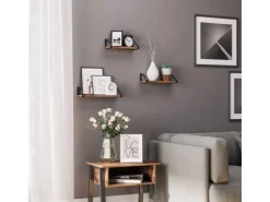 Vasagle Wandregal 40 cm x 12 cm x 11 cm Braun-Schwarz