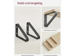 Vasagle Wandregal 3er Set Eiche Schwarz