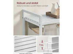 Hot Vasagle Wäschesammler 50 cm x 33 cm x 72 cm Weiß