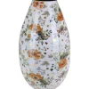 A.H.G. Vase Flora mit Blumenmuster Ø 15 cm x 28 cm Weiß