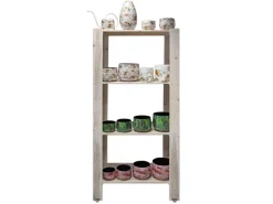 A.H.G. Vase Flora mit Blumenmuster Ø 15 cm x 28 cm Weiß