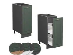 New Vicco Apothekerschrank Fame-Line Grün-Gold Landhaus/Anthrazit 30 cm ohne Arbeitsplatte Dunkelgrün